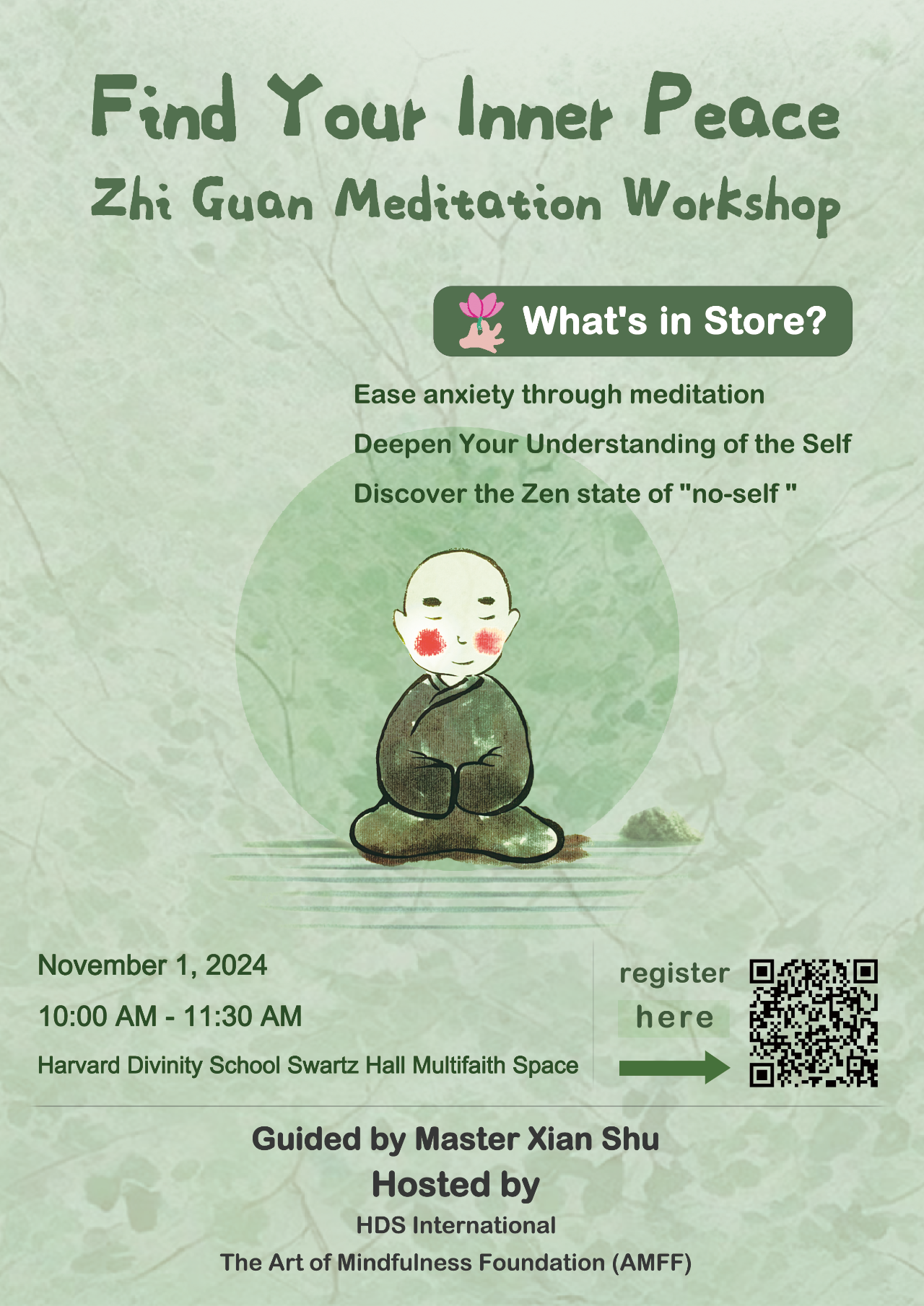 在哈佛大学组织的第一场禅修活动