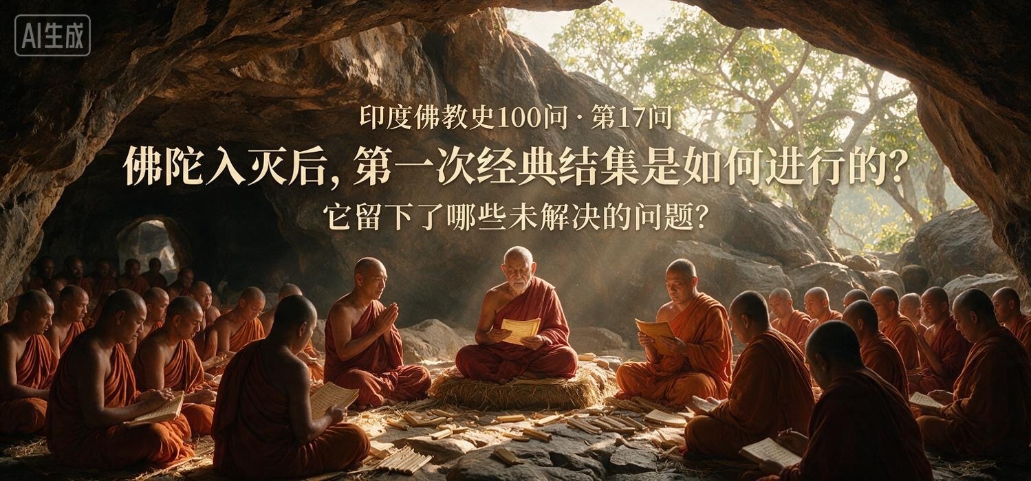 印度佛教史100问 · 第17问｜佛陀入灭后，第一次经典结集是如何进行的？它留下了哪些未解决的问题？